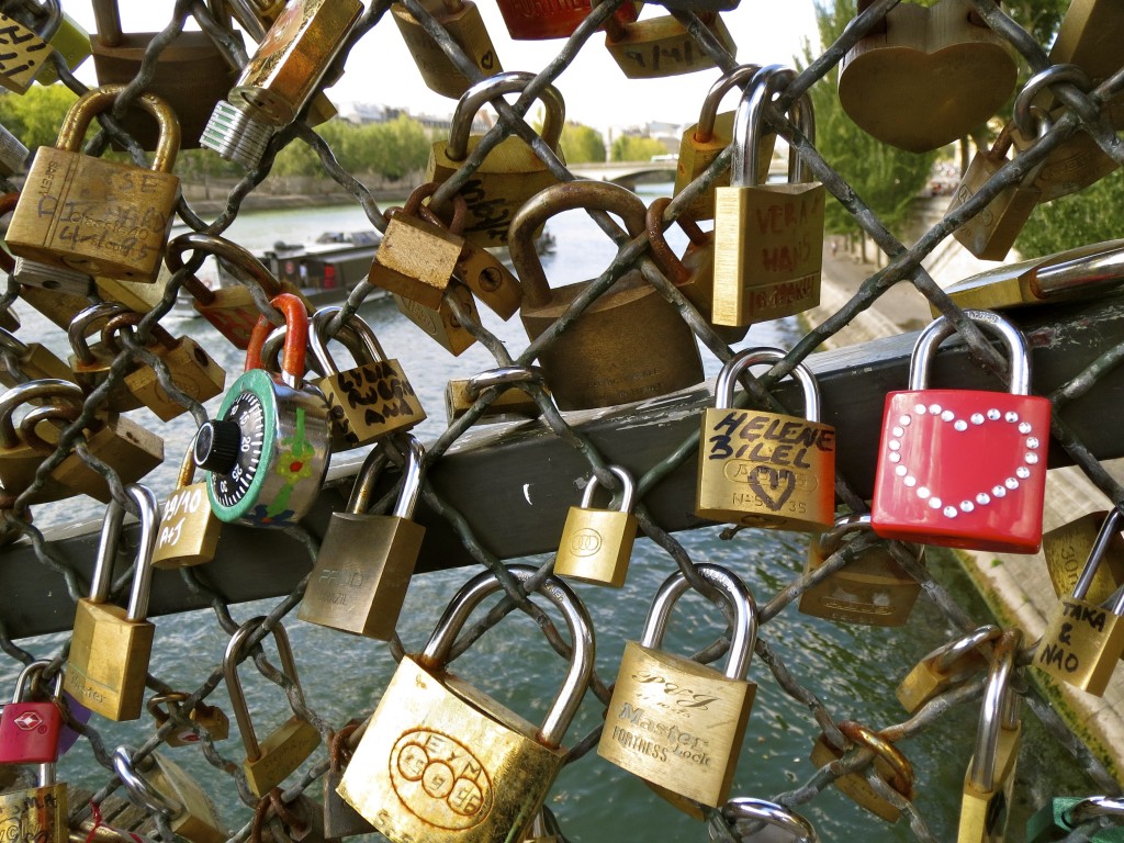 Locks and Love on A bridge Paris